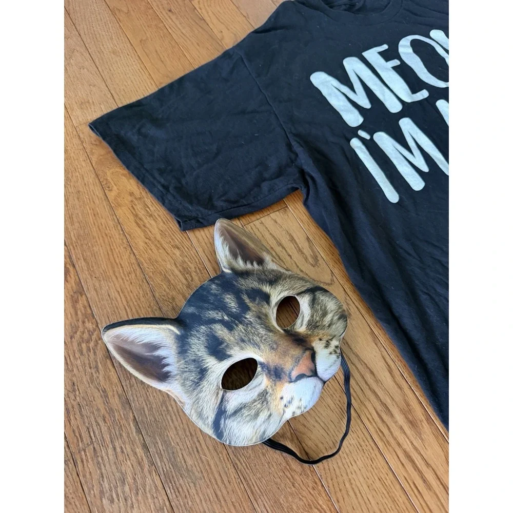 Crazy cat lady + Cat Meow Couple costume Shirt Mask Kittens Curlers Halloween